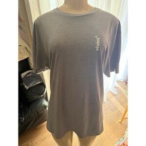 Vivint‎ Corporate Logo T-Shirt Heather Gray Graphic Back Tech Promo Tee Mens L